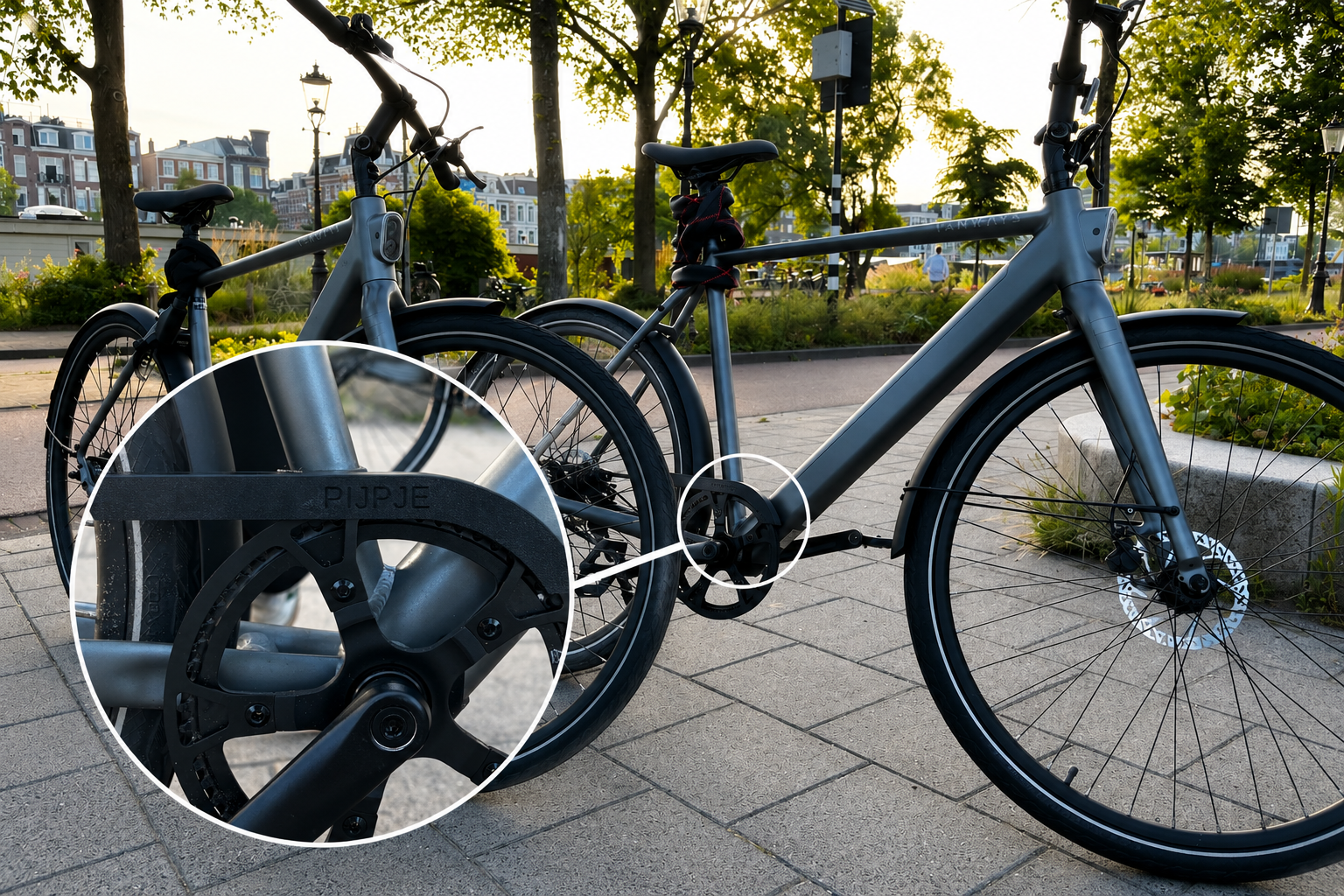 PIJPJE kettingbeschermer op een fiets